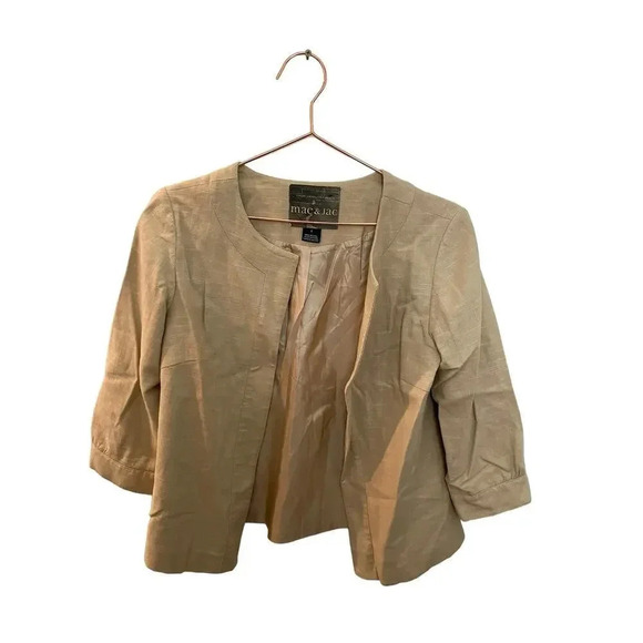 mac & jac Jackets & Blazers - Mac & Jac Brown Long Sleeve Open Front Short Jackets Size 6